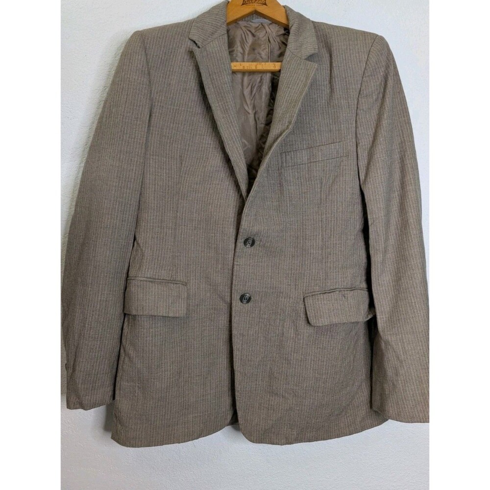 Dominic D'Bruzzi Grodins Mens Brown 2 Button Wool Sport Coat Blazer Bust 40"